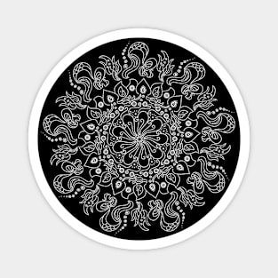 White dot mandala Magnet